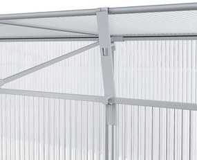 Outsunny Estufa de Jardim Alumínio Policarbonato Transparente Viveiro para Plantas Culturas 180x51x51cm