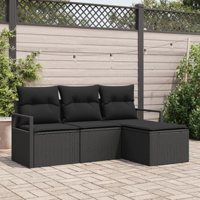 Conjunto de Sofá de Jardim vidaXL de 4 Peças com Almofadas Rattan Pret
