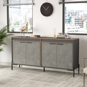 Armário Multiusos VS5 – Castanho, Cinza, Antracite – 184 x 91,6 x 44,5