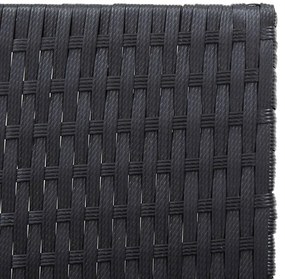 3 pcs conjunto lounge para jardim vime PE e acácia maciça