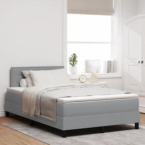 Cama Box Spring com Colchão Cinza Claro 120x200 cm Tecido