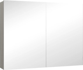 HOMCOM Armário de Parede para Banheiro com Espelho Móvel para Banheiro Portas Duplas e Prateleiras Ajustáveis 80x15x60 cm Cinza | Aosom Portugal