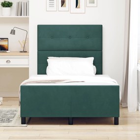 Cama vidaXL Verde Escuro 120x200 cm Veludo