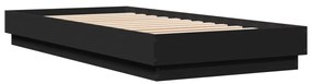 Estrutura de cama 90x200 cm derivados de madeira preto