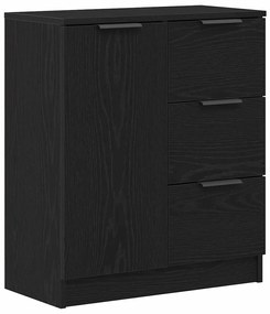 Buffets 2 pcs Madeira de Carvalho Preto 60x30x70 cm Madeira engenheira