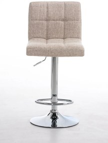Banco de bar Peru em tecido 46 x 94-114 x 47 cm Creme