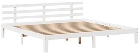 Estrutura de cama c/ gavetas 180x200 cm pinho maciça branco