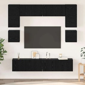 vidaXL Conjunto de móvel de TV 8 pcs Carvalho Preto 80 x 30 x 30 cm