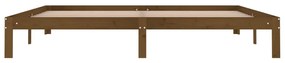 Estrutura de cama 200x200 cm pinho maciço castanho mel
