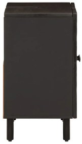 Armário para lavatório 62x33x58 cm mangueira maciça preto