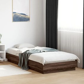 Estrutura cama s/ colchão derivados madeira carvalho castanho