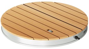 Outsunny Kit de Duche de Jardim Portátil Duche Exterior de Chão Altura Ajustável até 4 m para Campismo Piscina Praia Ø70,5x7,5 cm Madeira | Aosom Portugal