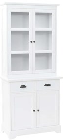 245755 vidaXL Aparador c/ 4 portas em MDF + madeira de pinho 80x40x180 cm