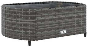 6 pcs conjunto sofás de jardim com almofadões vime cinzento