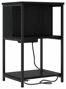 Armário de Cabeceira 2 pcs Carvalho preto 38 x 31 x 61 cm