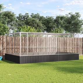 vidaXL Aviário com extensão 518x307x212 cm aço prateado