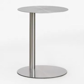Mesa Auxiliar Redonda Ø40 Cm Em Aço Inoxidável Yannik Cinza Aço - Sklum