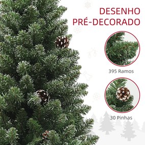 Árvore de Natal 150 cm Árvore de Natal Artificial com 395 Ramos e Suporte de Metal Árvore de Natal para Interior Verde