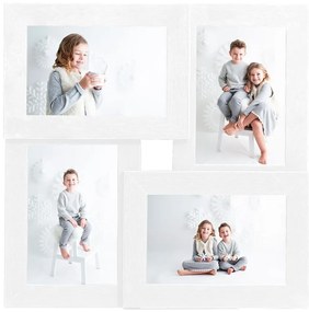 Moldura para 4x(13x18 cm) fotografias MDF branco