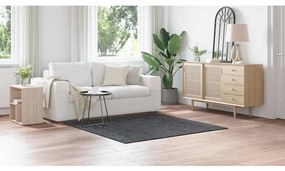 Tapete Shaggy vidaXL com Base de Látex Cinza Escuro 160x160 cm