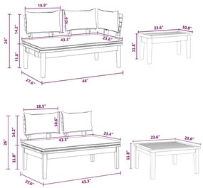 Conjunto de Jantar de Jardim com 5 Peças - Madeira Teak Sólida