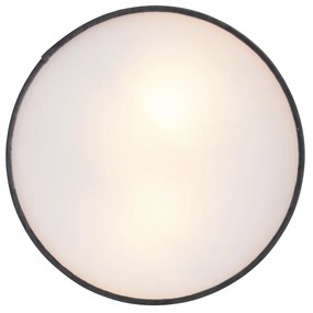 Candeeiro de teto moderno cinzento 30 cm com interior dourado - Drum Moderno