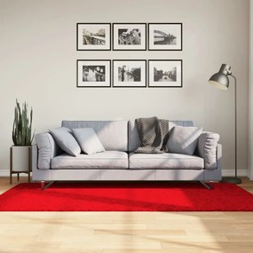 vidaXL Tapete pelo curto macio e lavável HUARTE 100x200 cm vermelho