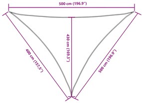 Para-sol estilo vela tecido oxford triangular 4x5x5 m bege