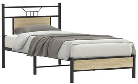 Estrutura cama s/ colchão derivados de madeira carvalho sonoma