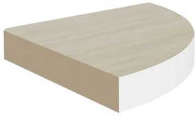 Prateleiras canto parede 4 pcs 35x35x3,8 cm MDF carvalho/branco