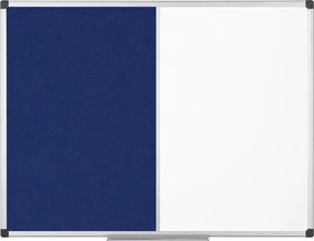 Bi Office - Quadro Combinado 45x60cm Feltro Azul / Branco Magnético Moldura Alumínio Maya