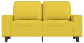 Sofá de 2 lugares 120 cm tecido amarelo-claro