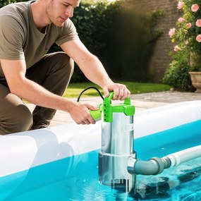 Bomba Submersível de Águas Residuais 1100W com Capacidade de 18000 l/h e Interruptor de Flutuador 16x15x40 cm Prata