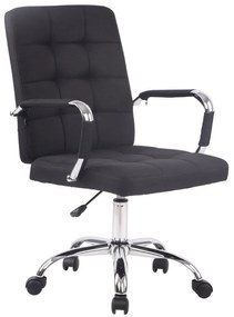 Cadeira de escritório Deli PRO em tecido com estrutura cromada 59 x 91-101 x 63 cm Preto
