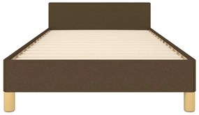 Estrutura de cama sem colchão 90x190 cm tecido castanho-escuro