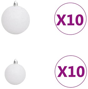 Árvore Natal artificial pré-iluminada c/ bolas PVC rosa