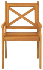 Cadeiras jantar p/ jardim 6 pcs madeira de acácia maciça
