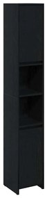 Armário de Banheiro vidaXL Preto Carvalho 30x30x183,5 cm Madeira engen