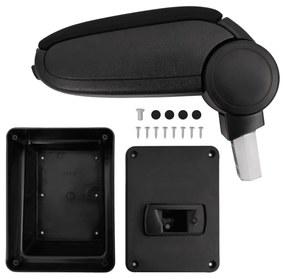 vidaXL Apoio de braço p/ carro 17x40x(31-49) cm ABS preto