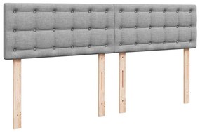 Cama otomana com colchão 160x200 cm tecido cinzento claro