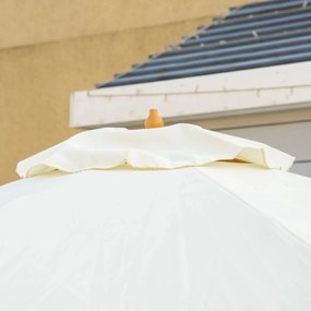 Guarda-Sol de Jardim Cannes – Ø325x250 cm – Creme – Madeira com Teto V