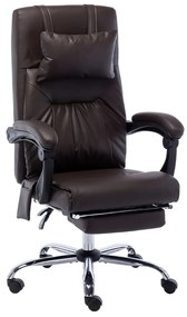Cadeira escritório c/ função massagem couro artificial castanho