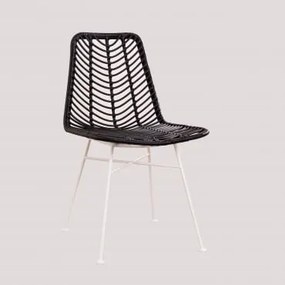 Cadeira De Jardim Em Rattan Sintético Gouda Colors Preto & Branco - Sklum