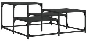 Mesa de centro 87,5x87,5x40 cm derivados de madeira preto