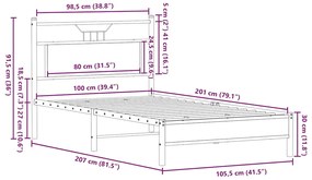 Estrutura cama s/ colchão derivados de madeira carvalho sonoma