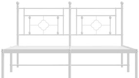 Estrutura de cama com cabeceira 150x200 cm metal branco