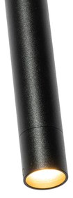 Sistema de iluminação de trilho moderno com 5 luzes pendentes preto 1-fase - Iconic Frini Moderno
