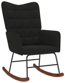 Cadeira de baloiço veludo preto