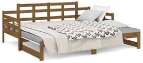 Estrutura sofá-cama de puxar pinho maciço castanho 2x(90x190)cm