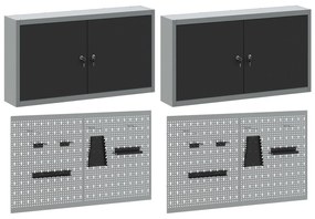 Conjunto de Gabinete e Painel de Ferramentas vidaXL com 6 Peças Montad